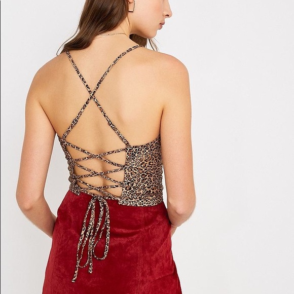 UO leopard lace back top - Picture 3 of 8
